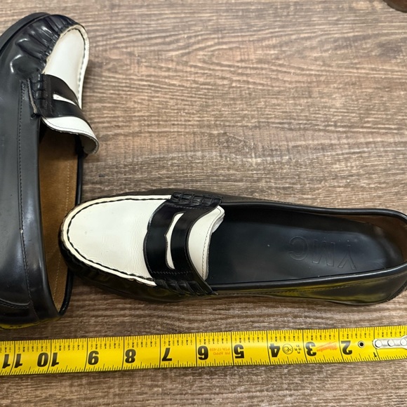 YMC size 7.5 GUC wood bottom Two-Tone Black and White Loafers - Picture 10 of 11